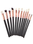 Shein 12pcs Black Rod Rose Gold Metal Professional Makeup Brush Set