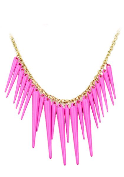 Shein Exaggerate Rose Red Plated Spike Necklace
