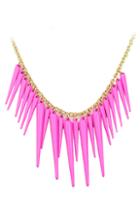 Shein Exaggerate Rose Red Plated Spike Necklace