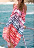 Rosewe Loose Tribal Print Spaghetti Strap Beach Dress