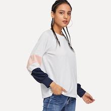 Shein Cut And Sew Sleeve Sweatshirt