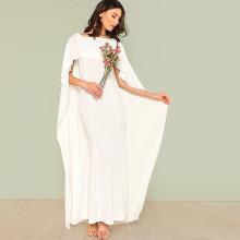 Shein Cloak Sleeve Fishtail Hem Maxi Dress