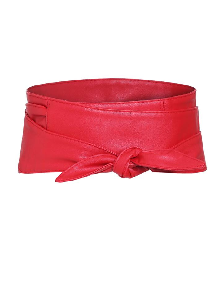 Shein Sparkly Red Knotted Front Wide Belt
