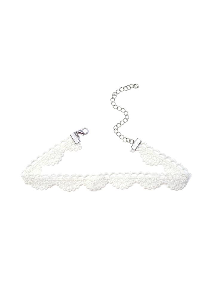 Shein White Lace Scalloped Choker