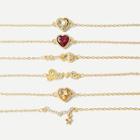 Shein Heart & Key Chain Bracelet Set 6pcs