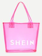 Hot Pink Shein Print Clear Beach Tote Bag