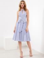 Shein Crossover Halter Striped Dress