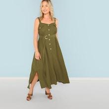 Shein Plus O-ring Belted Thick Strap Dress
