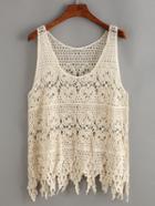 Shein Hollow Out Crochet Fringe Tank Top