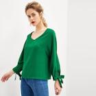 Shein Solid Knot Blouse