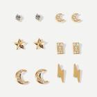 Shein Moon & Star Stud Earrings 6pairs