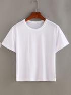Shein Plain White Short Sleeve T-shirt