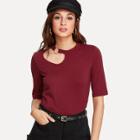 Shein O-ring Detail Cutout T-shirt