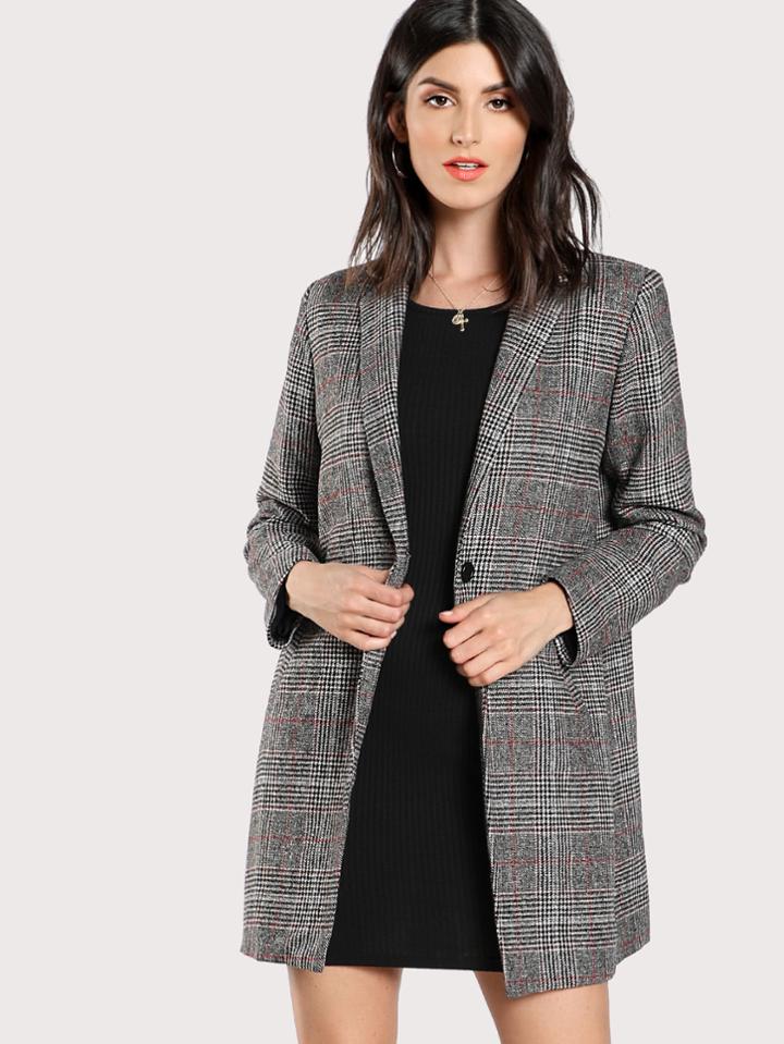 Shein Plaid Boxy Coat