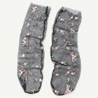Shein Embroidered Flower Mesh Slouch Socks