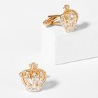 Shein Men Rhinestone Crown Cufflinks 1pair