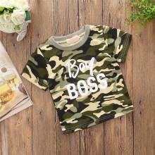 Shein Boys Letter Print Camo Tee