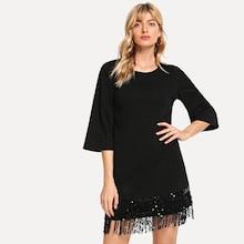 Shein Sequin Detail Tunic Dress