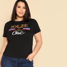 Shein Plus Mixed Print Tee