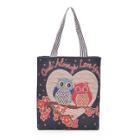 Shein Cartoon Design Totes Bag With Striped Strap