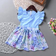 Shein Girls Frill Trim Floral Print Dress