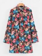 Shein Slit Cuff Floral Playsuit
