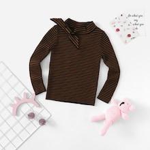 Shein Girls Knot Neck Striped Sweater
