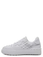 Shein White Round Toe Plastic Rivet Lace Up Sneakers