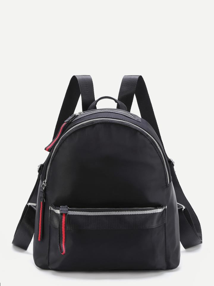 Shein Zipper Front Nylon Backpack