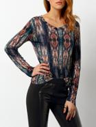 Shein Multicolor V Neck Long Sleeve Loose Blouse