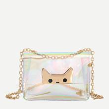Shein Clear Iridescent Crossbody Chain Bag
