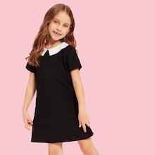 Shein Girls Key Hole Back Babydoll Dress