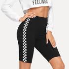 Shein Checked Panel Side Cycling Shorts