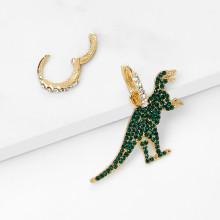 Shein Rhinestone Hoop Earrings With Dinosaur