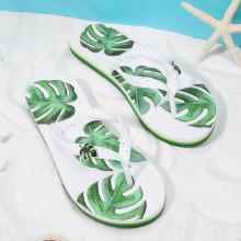 Shein Leaf Decorated Flip Flops