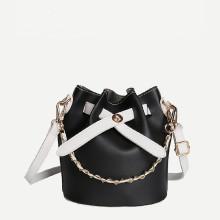Shein Two Tone Drawstring Bucket Bag With Inner Clutch