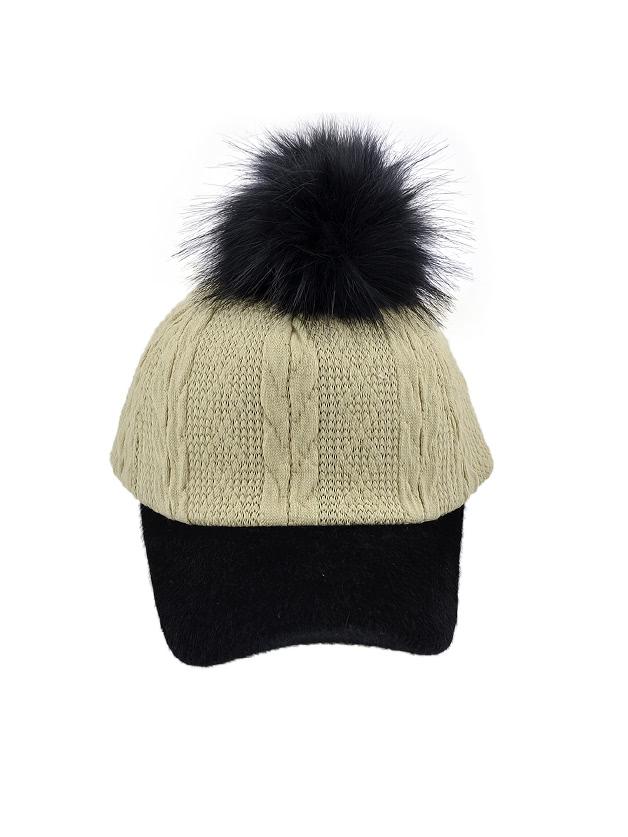 Shein Beige Cute Plush Ball Baseball Cap Warm