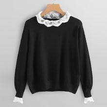 Shein Contrast Lace Trim Jumper