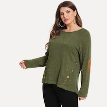 Shein Plus Button Decoration Jumper