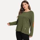 Shein Plus Button Decoration Jumper