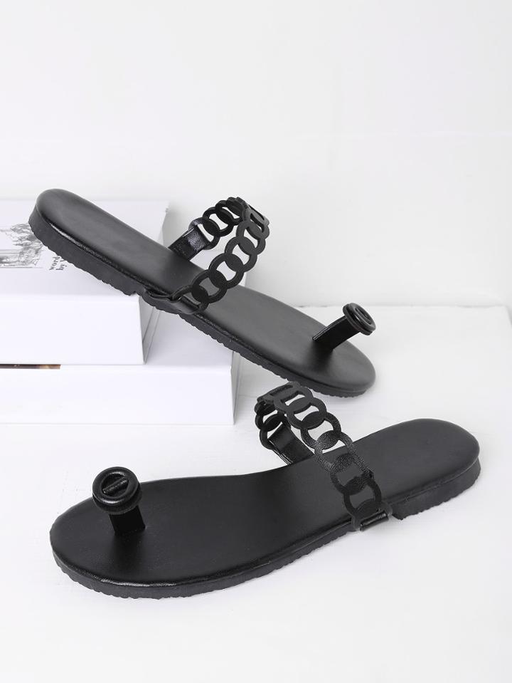 Shein Cut Out Strap Toe Post Sandals