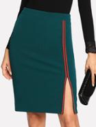 Shein Striped Tape Side Pencil Skirt