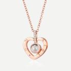 Shein Heart Pendant Projection Necklace