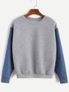 Shein Contrast Long Sleeve Sweatshirt