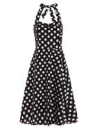Shein Polka Dot Print Halter Neck Dress