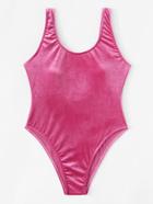 Shein Low Back Velvet Swimsuit