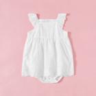 Shein Girls Eyelet Embroidered Plain Romper