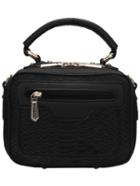 Shein Black Zipper Crocodile Tote Bag