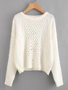 Shein Eyelet Mixed Knit Jumper