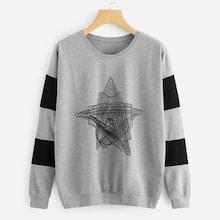 Shein Plus Geo Print Sweatshirt